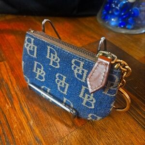 Dooney & Bourke Canvas Coin Purse Keychain Wallet